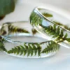 Botanical resin ring with real preserved fern leaf handcrafted by Alpaca Blue