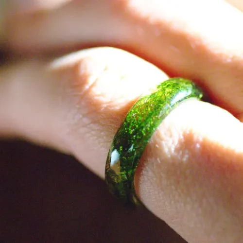 Real green moss ring