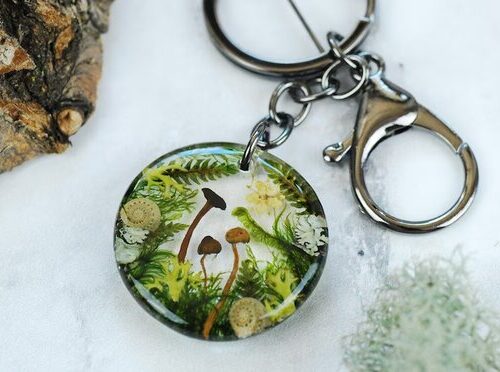 original shroomy forest landscape key chain