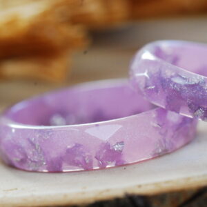 close up of purple color resin ring