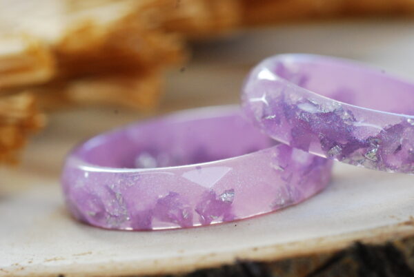 close up of purple color resin ring