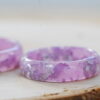 Pastel purple resin ring made with mica pigments and silver flakes