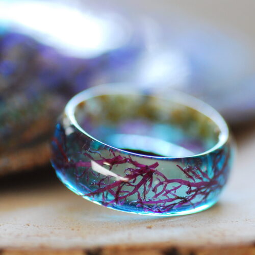 ocean landscape ring with algae and sand