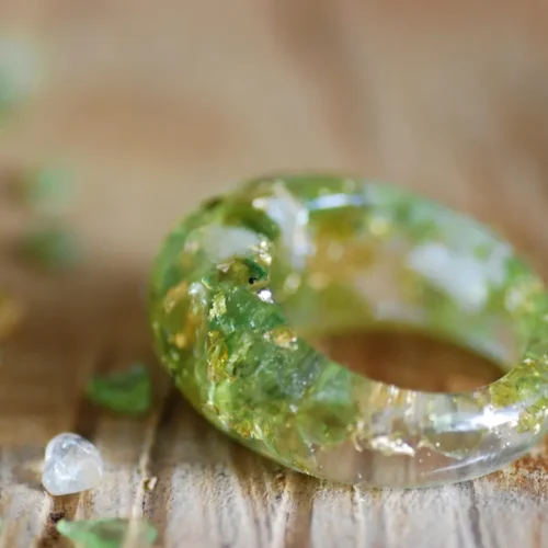 bold and statement green peridot and 24k gold ring