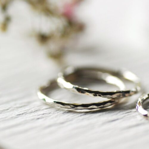 rough hammered silver ring