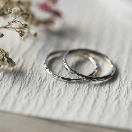 hammered silver ring