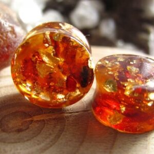 baltic amber and pure gold gauges