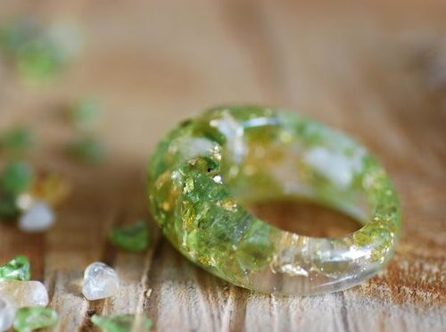 bold and statement green peridot and 24k gold ring