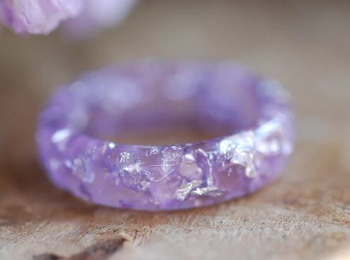 light purple stained lavender silver ring