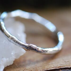 melted sterling silver ring