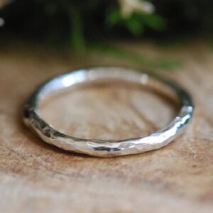 crude thin sterling silver ring
