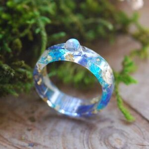 Rainbow moonstone ring for harmony