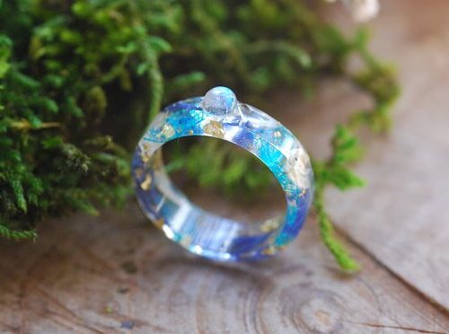 Rainbow moonstone ring for harmony