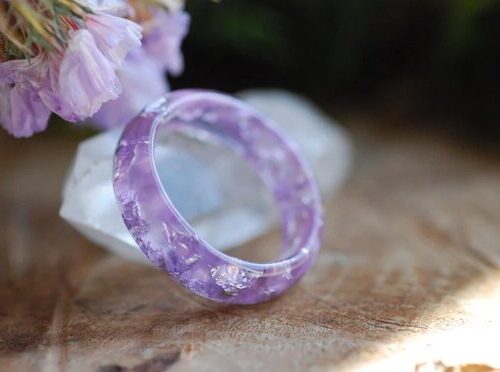 minimalist lavender colored ring