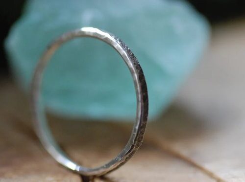 textured stacking silver ring