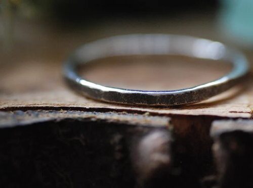 tiny rought sterling silver ring