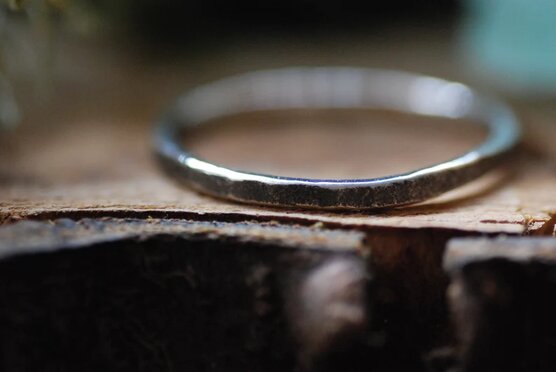 tiny rought sterling silver ring