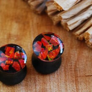 fire red opal on black backgroud gauges