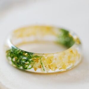 citrine moss gold ring