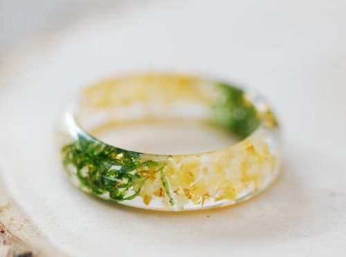 citrine moss gold ring