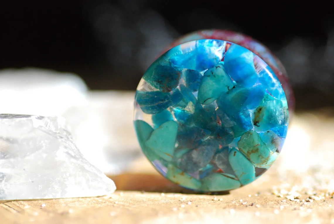 tropical beach lovera turquoise ear gauge