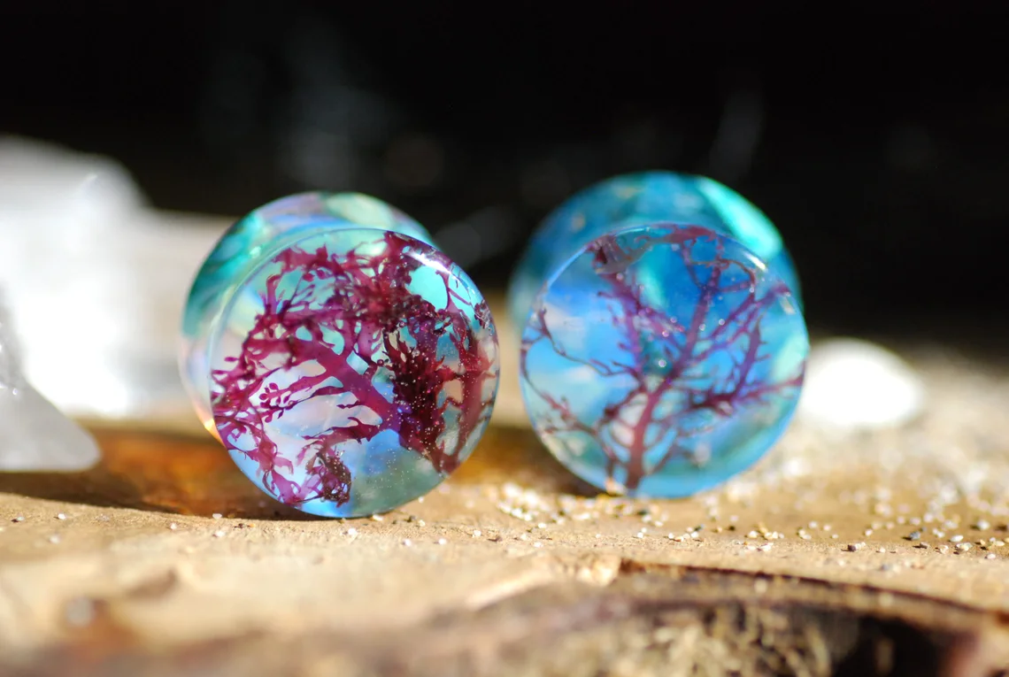 summer turquoise beach ear gauges