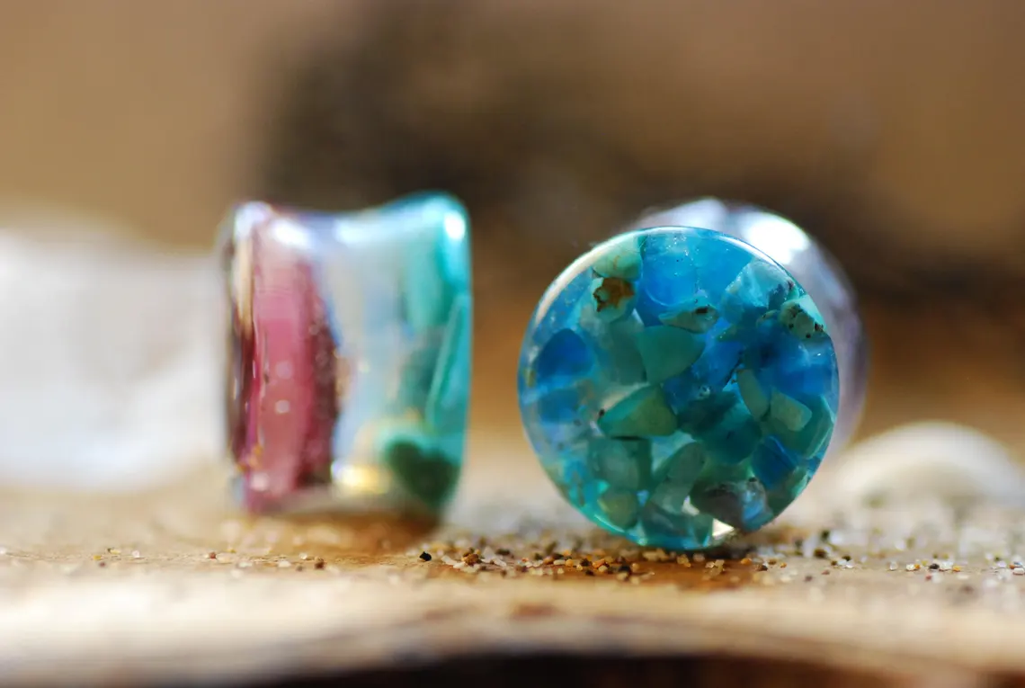 tropical beach lovera turquoise ear plugs