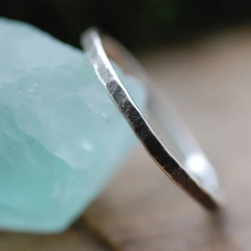 rudimentary stacking silver ring