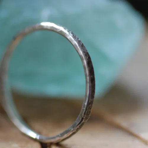textured stacking silver ring