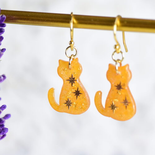 orange catlover earrings