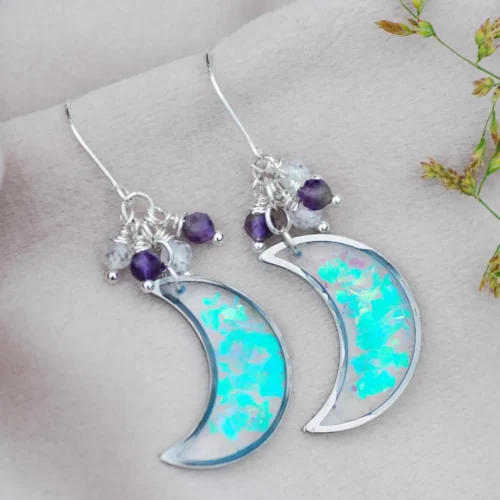 turquoise earrings with amethyst