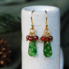 christmas earrings hanging