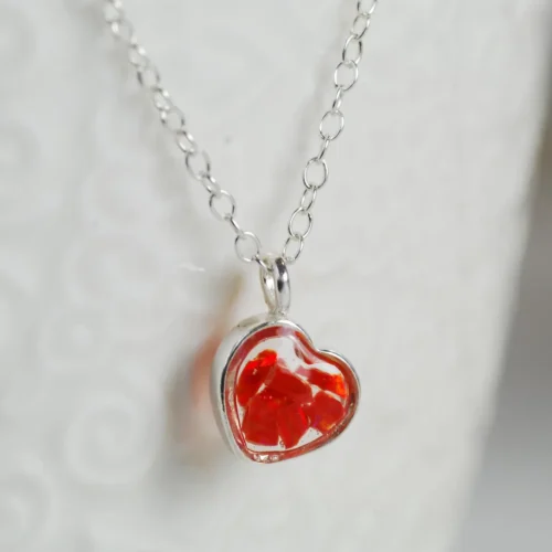 heart shaped opel necklace