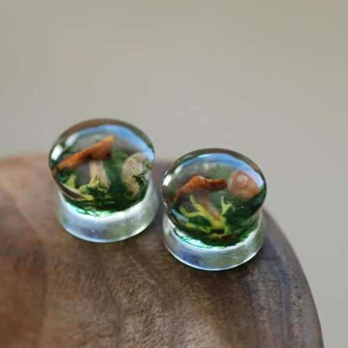 tiny shrooms in the ear plugs jewelry