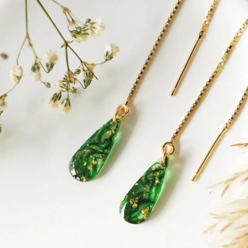 cottagecore  green earrings