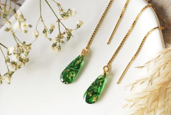 cottagecore  green earrings