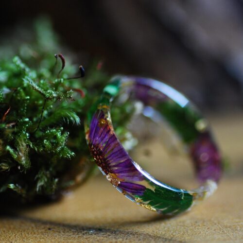 boho jewelry ring with flowers