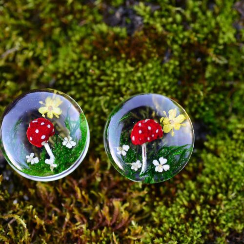 Amanita Mushroom Ear Plugs for goblincore gift