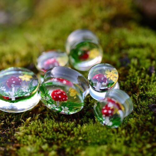 trippy gauges with amanitas
