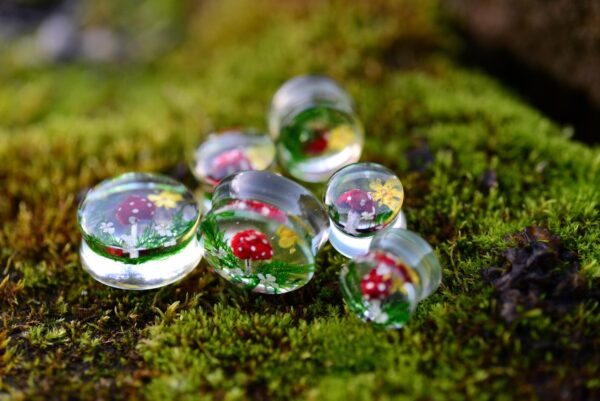 trippy gauges with amanitas