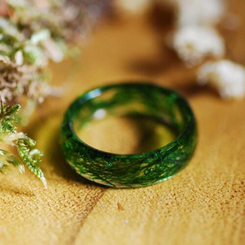 deep Green moss ring cottagecore style