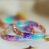 turquoise purple rainbow ring