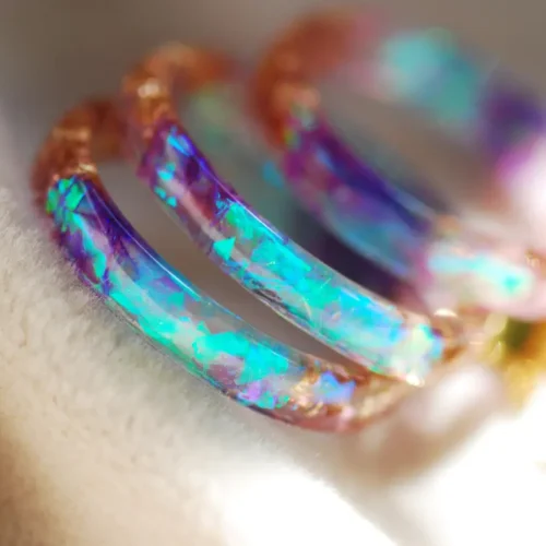 pair of colorful rainbow rings