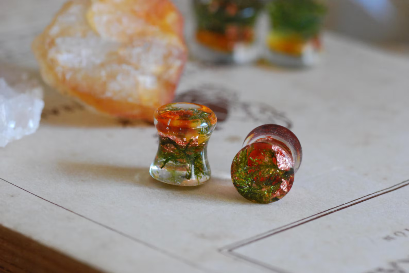 natural amber piercing