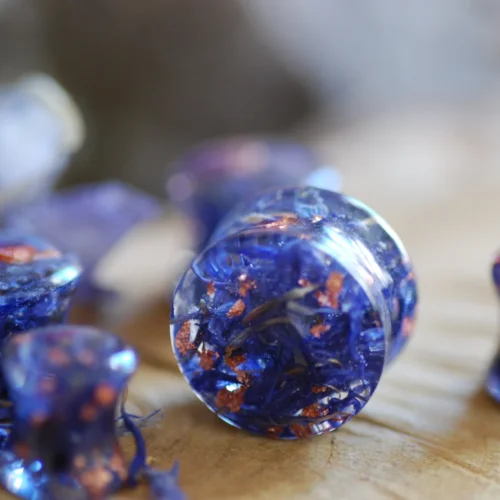 popular gauges with blue flowers