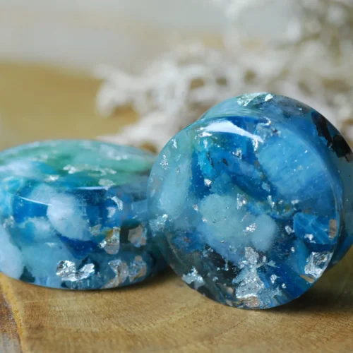 blue apatite stone ear plugs