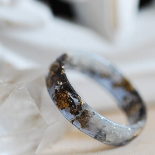 dark ring in black and silver