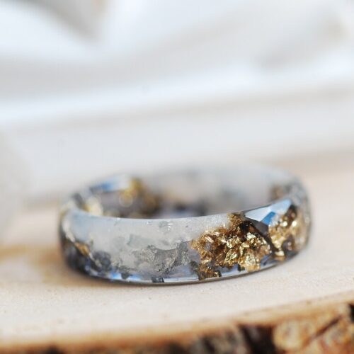 dark goth ring with gold