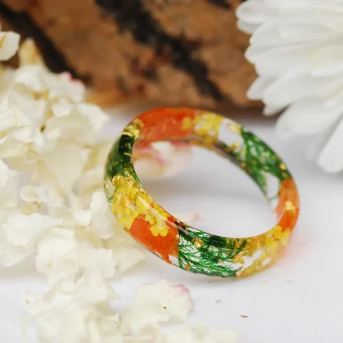 colorful october birth flower ring