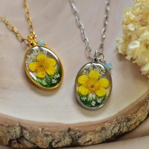 Handmade March birthstone necklace – nature inspired design